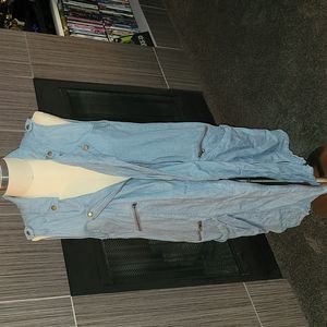 Full zip Denim tunic vest